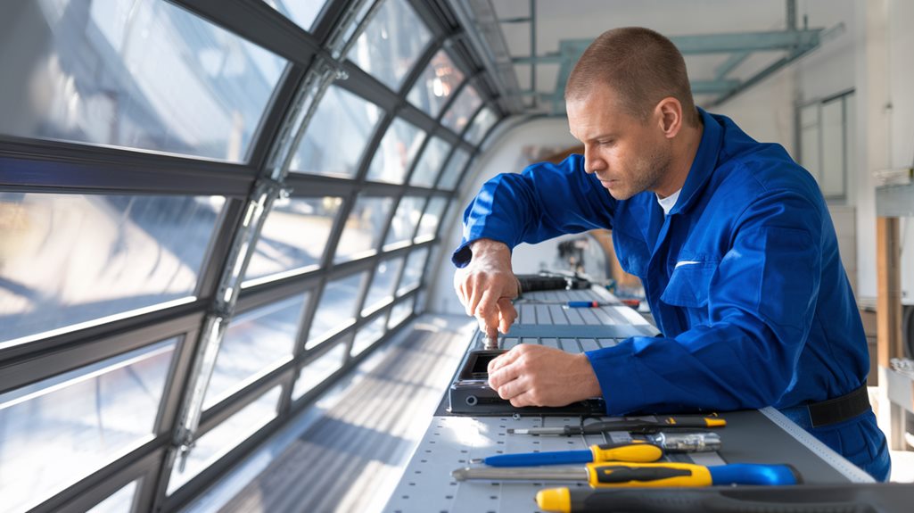 skillful technicians fix doors